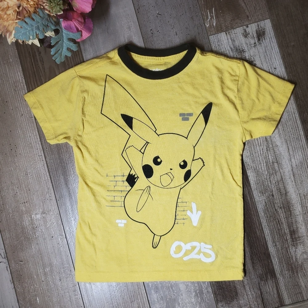 Pokemon Pikachu Boys Yellow Graphic T-Shirt Size XS 5T